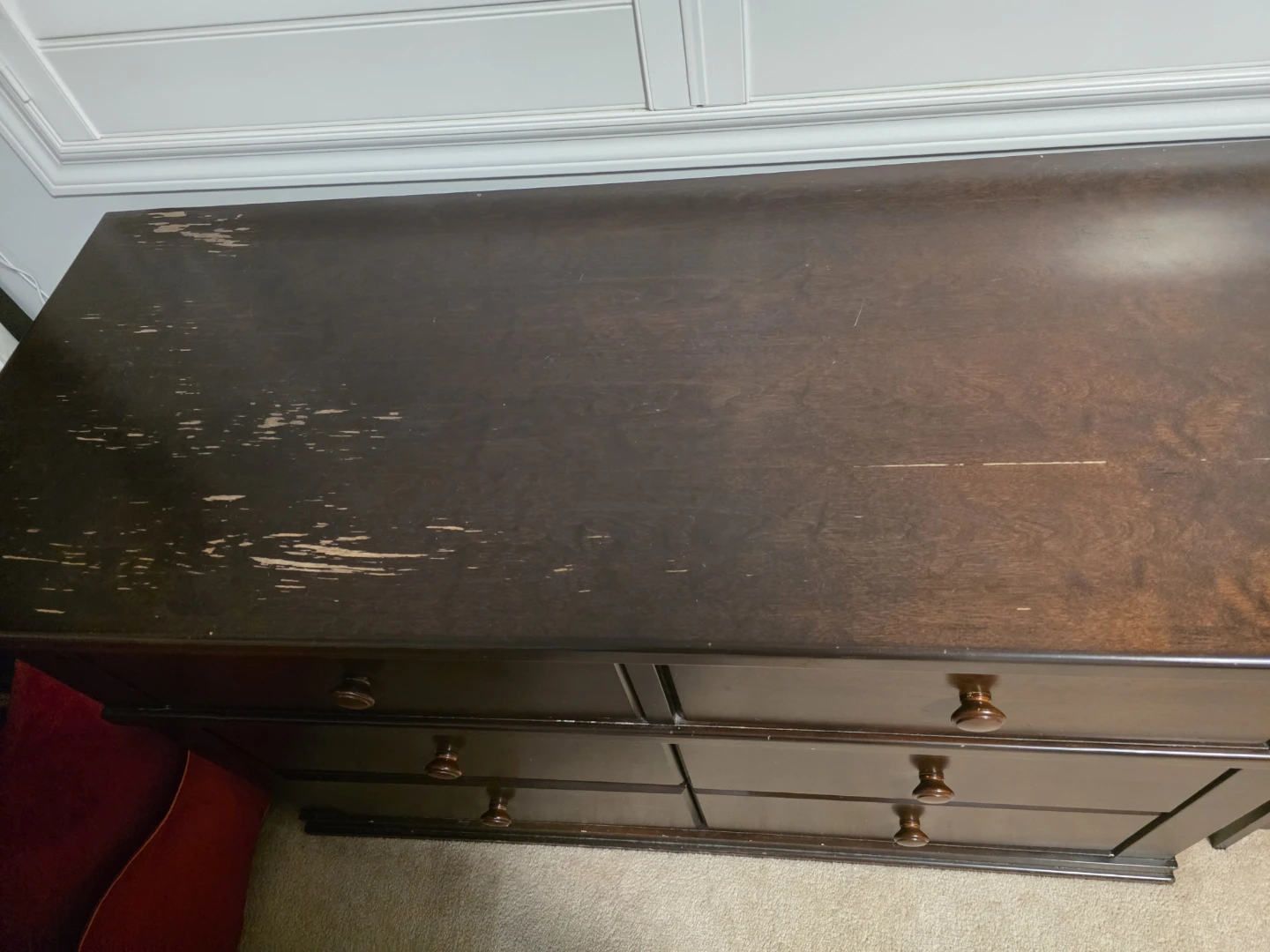 Dark Brown Wooden 6-Drawer Dresser - photo 5