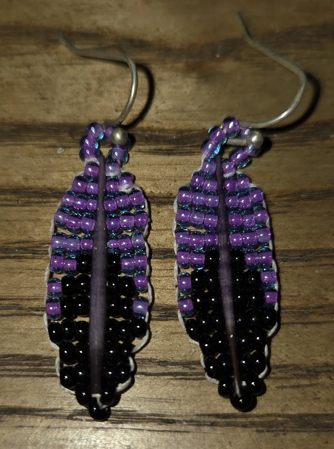 Beaded Feather Earrings