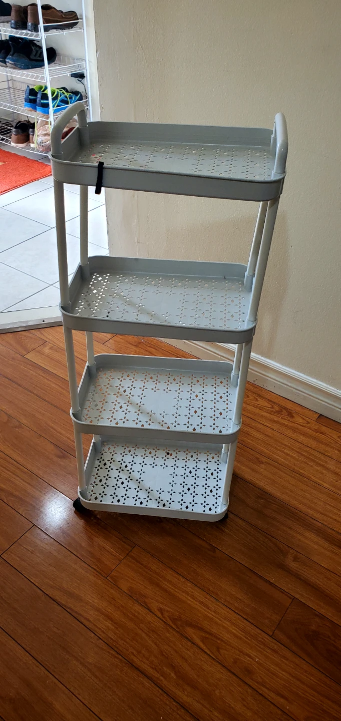4-Tier Grey Rolling Storage Cart - photo 2