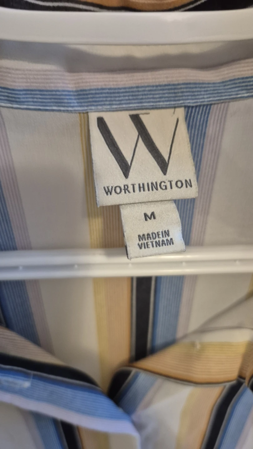 Worthington Striped Button-Down Shirt - photo 2