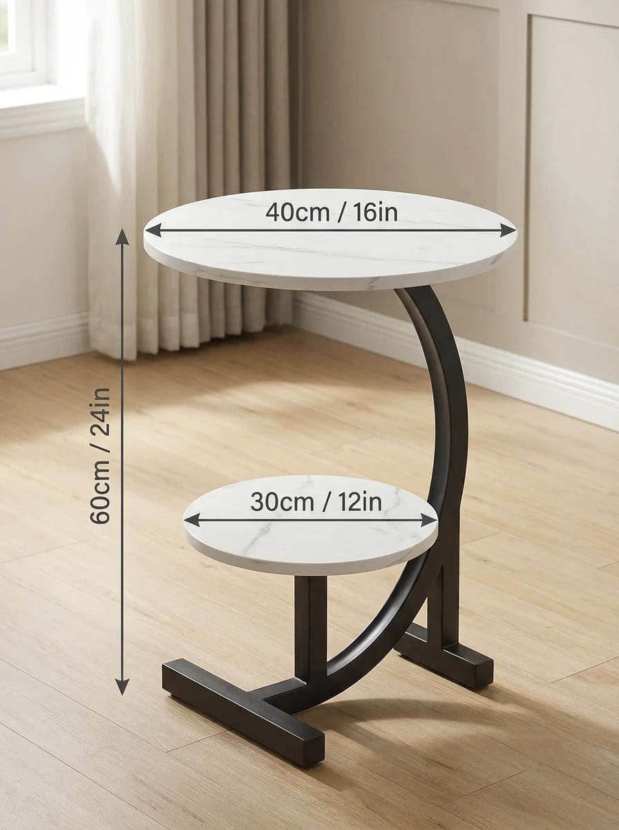 Brand New Two-Tier Marble Top C-Table