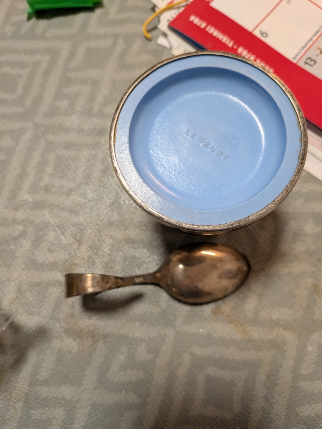 Vintage Lewbury Silver-Plated Condiment Holder with Spoon - photo 2