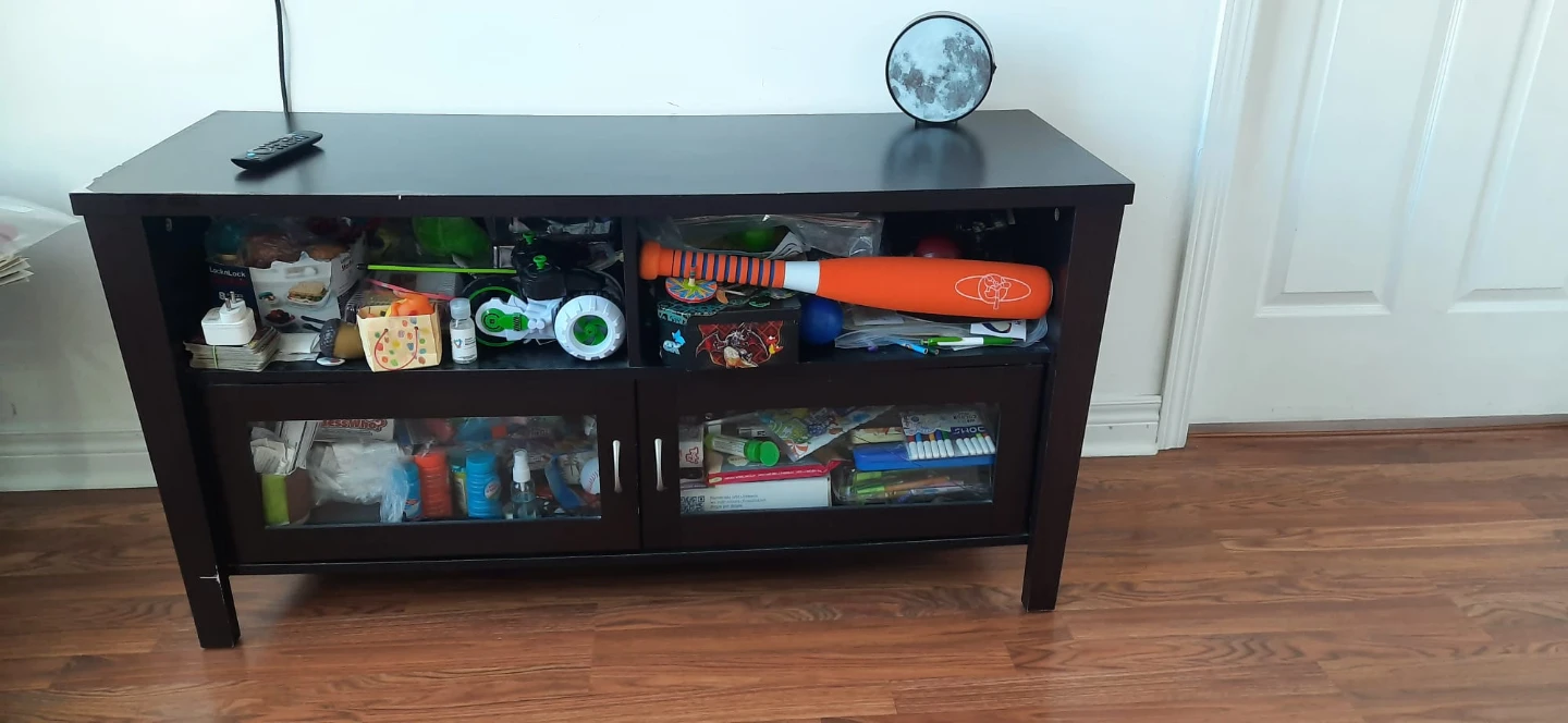 Black TV Media Console Table