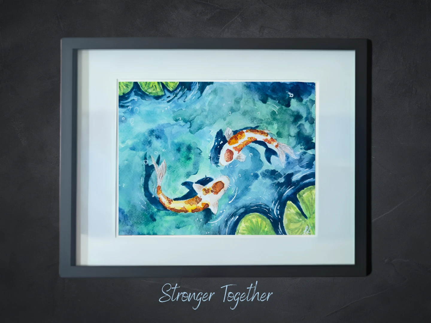 Stronger Together- Gouache Painting | Glass Framed | 11x14 in