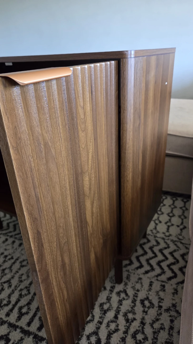 Mid-Century Walnut Storage Cabinet w/ 2 Shelves *new - photo 4
