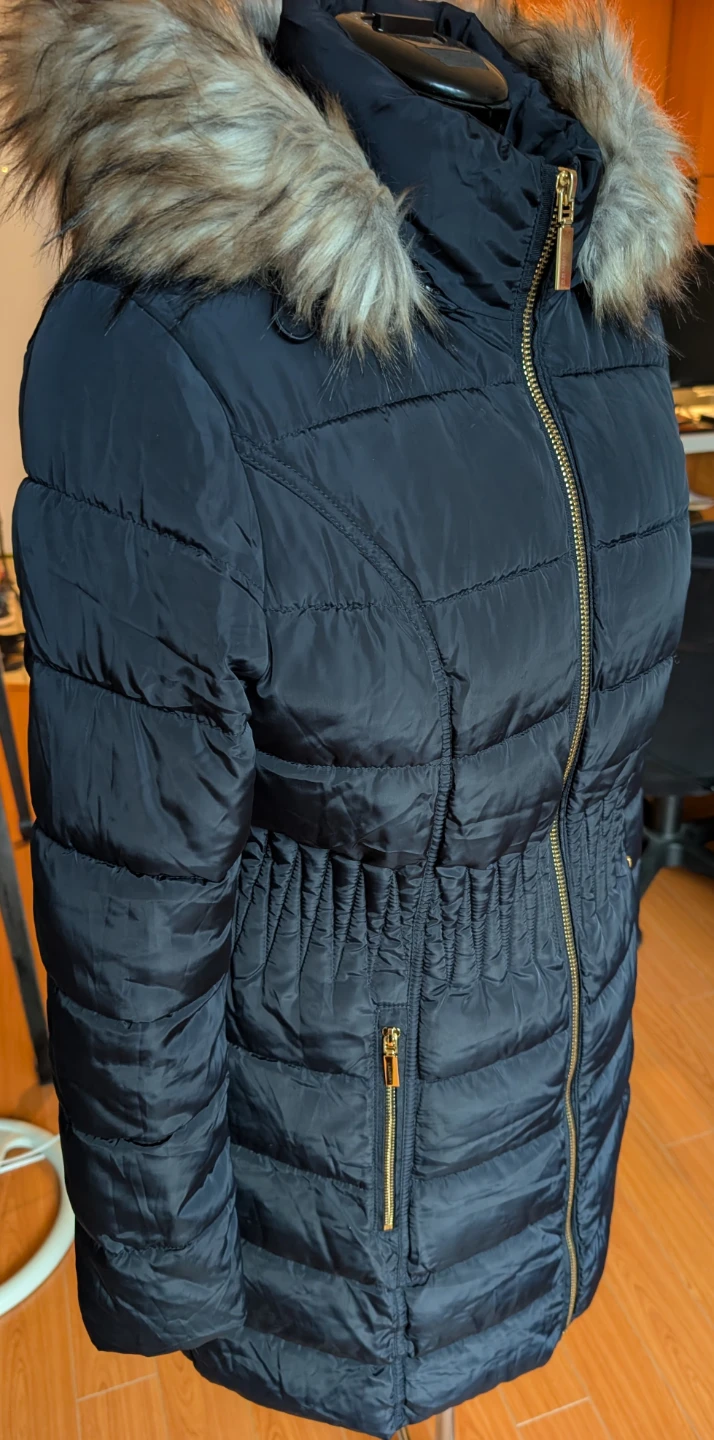 Laundry Black Puffer Coat with Faux Fur Hood - photo 2