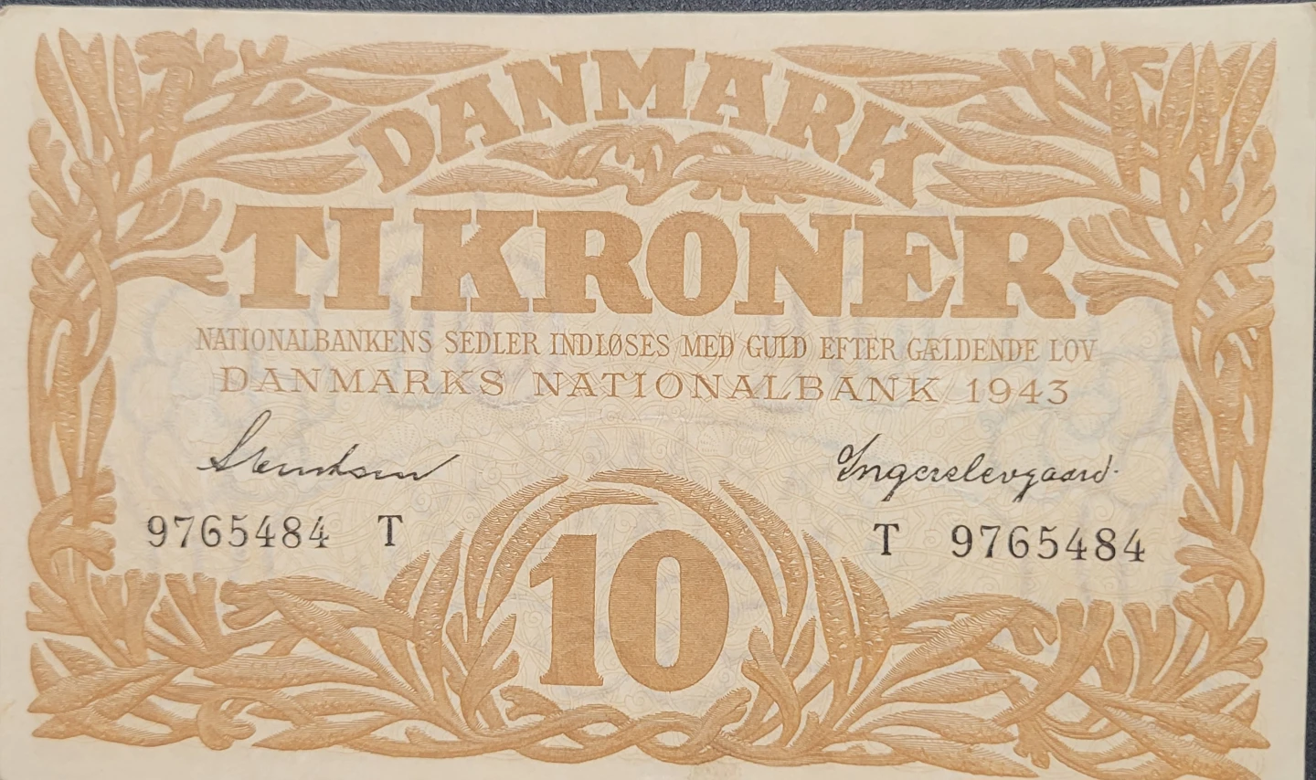 VF  10 Tikroner Danish Banknotes - photo 3