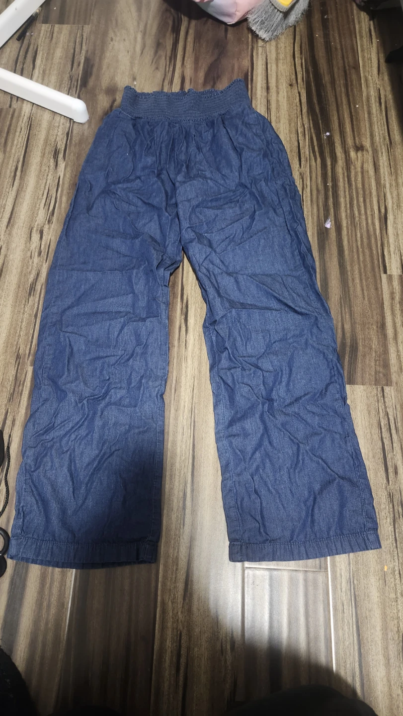 Dark blue, high rize, wide leg pants