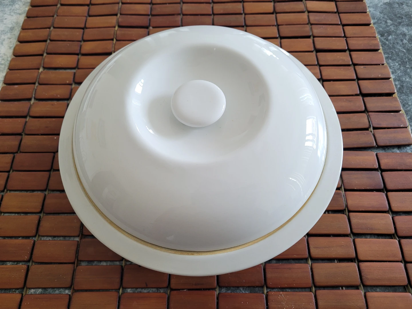 White Ceramic Serving Dish with Lid