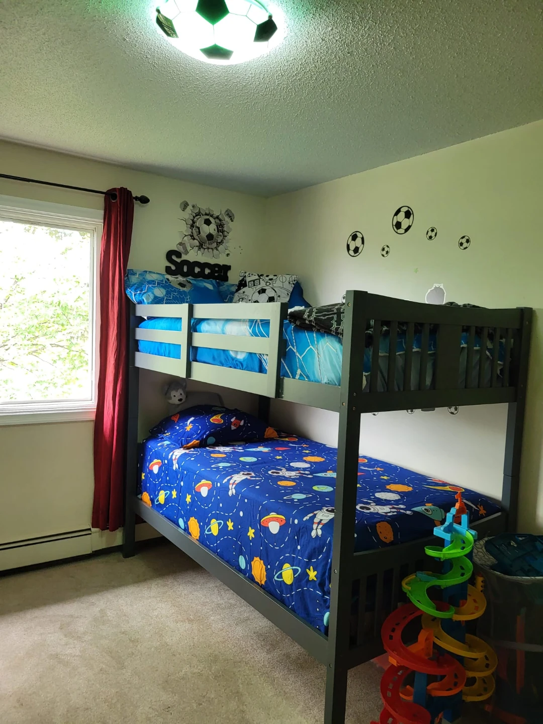 Twin Dark grey wooden bunk bed