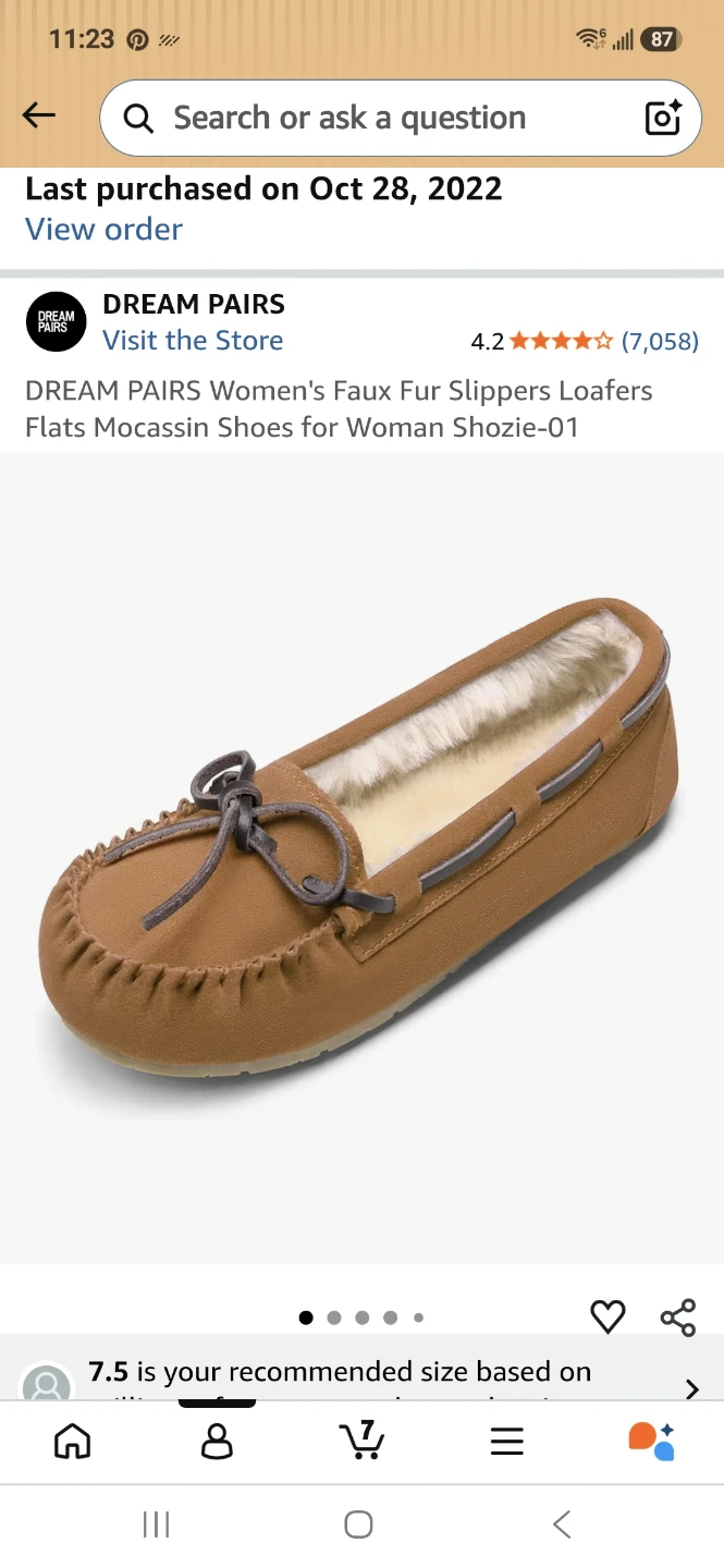 DREAM PAIRS Faux Fur Moccasin Slippers