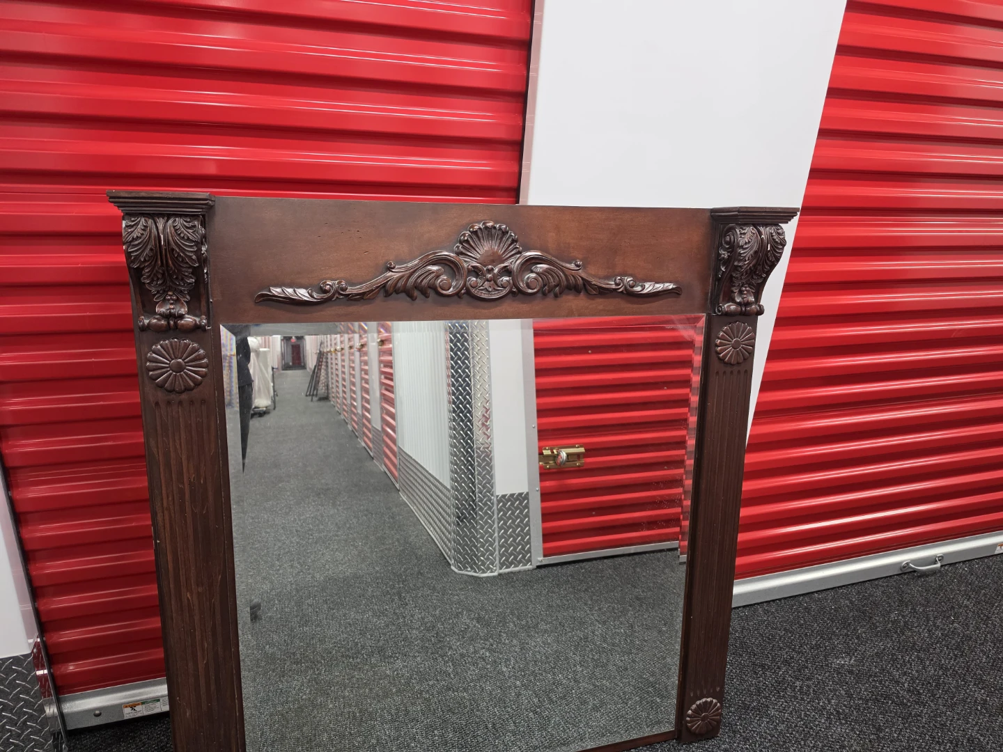 Ornate Traditional Wooden Wall Mirror - photo 3