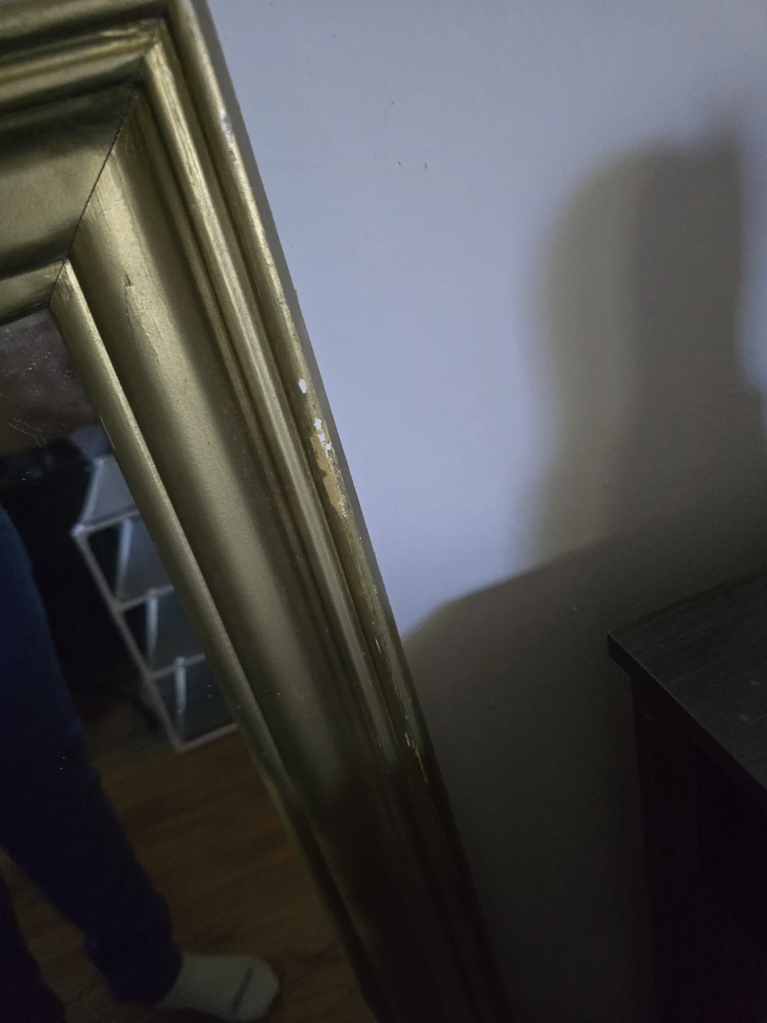 Large gold framed wall mirror