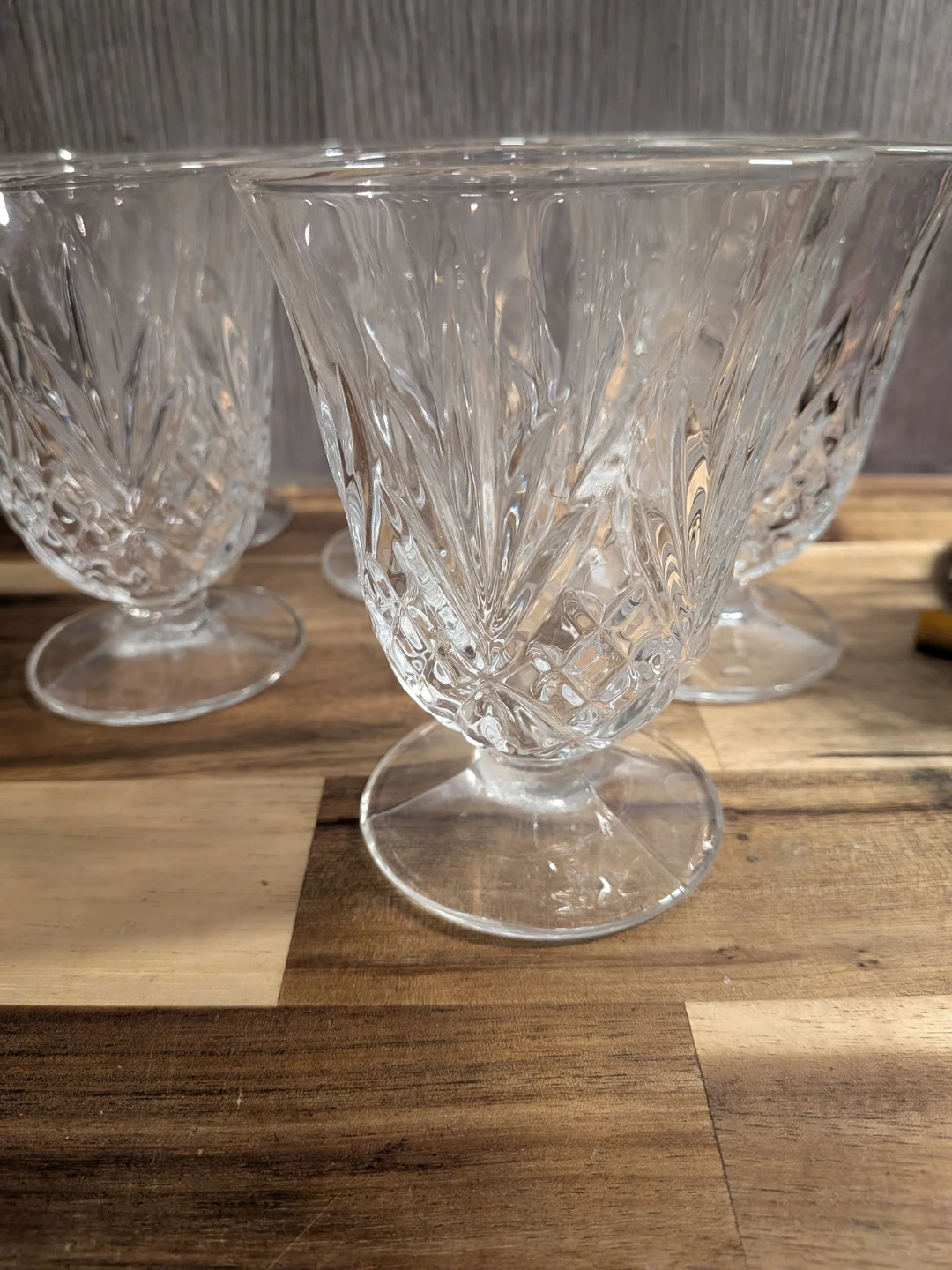 Set of 6 Crystal Patterned Water Goblets