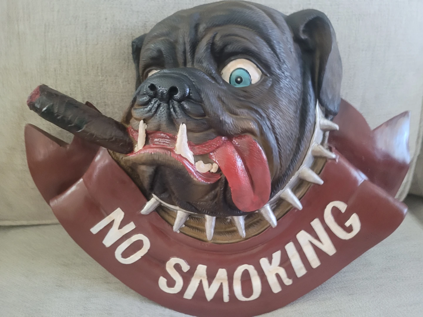 Vintage bulldog with cigar no smoking - photo 2