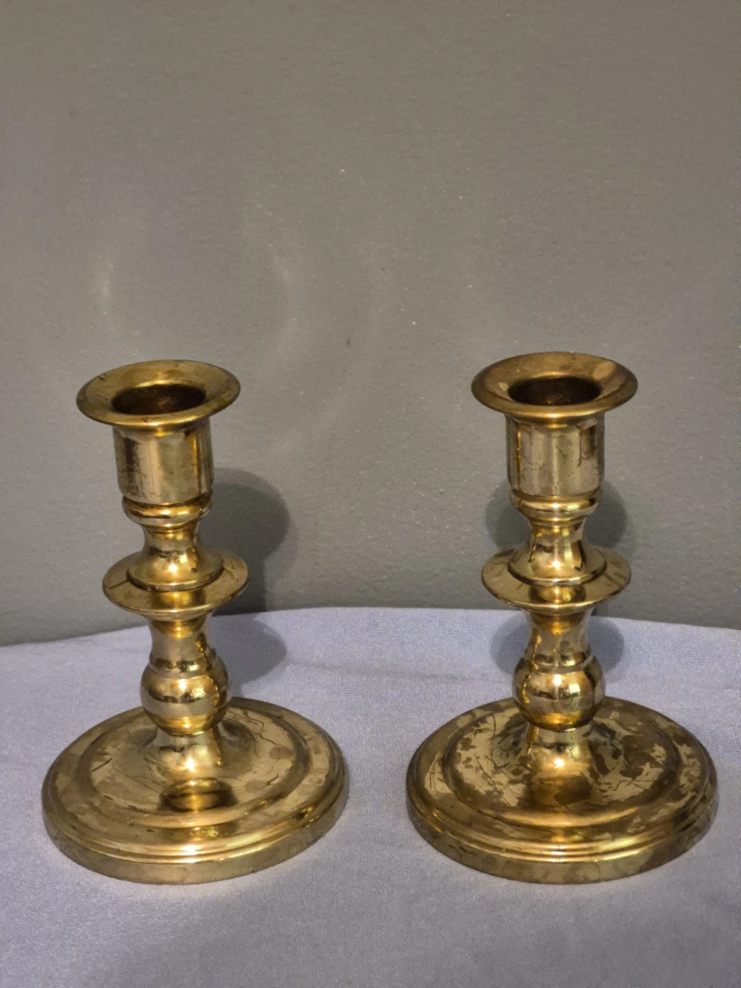 Set of Two Vintage Brass Candlesticks - photo 2