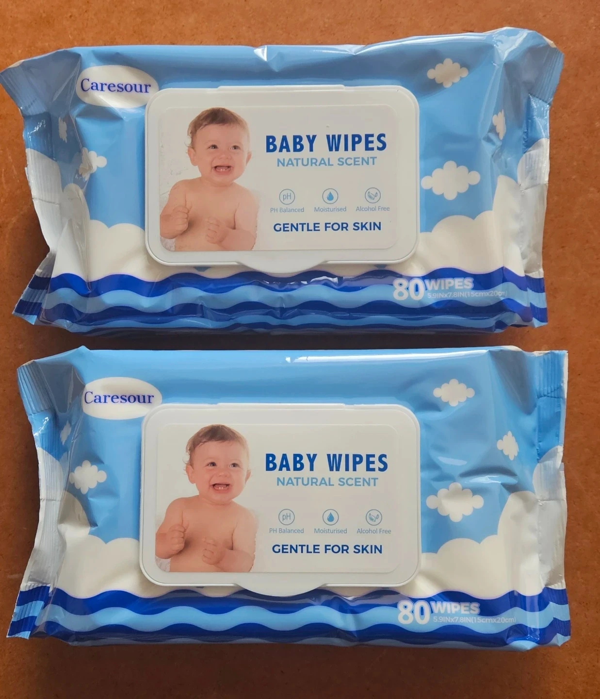 Caresour Baby Wipes - 2 Packs of 80 ✨️