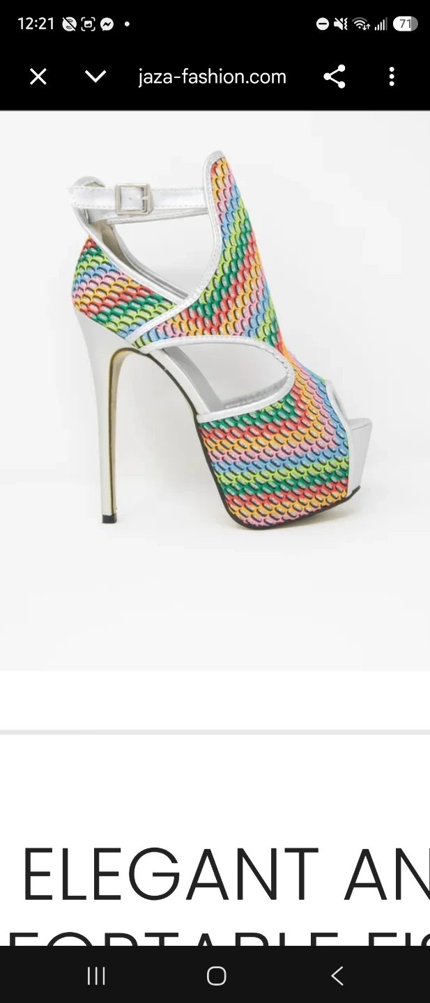 JAZA Rainbow Fish Mouth High Heels