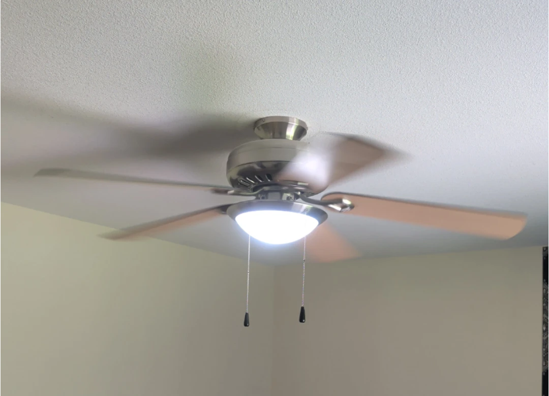 52" Brushed Nickel Ceiling Fan with Light/ Reversible Blades kit