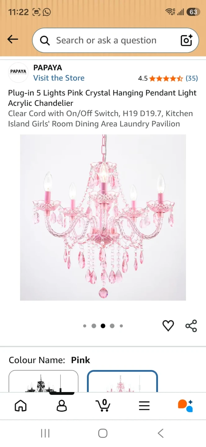 Pink 5-Light Crystal Pendant Chandelier - photo 4
