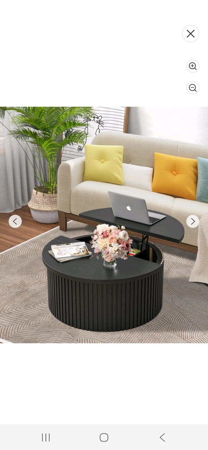 Black Round Lift-Top Coffee Table - photo 3