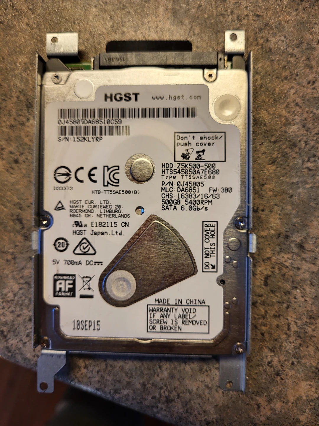 HGST 500GB 2.5-inch SATA Hard Drive
