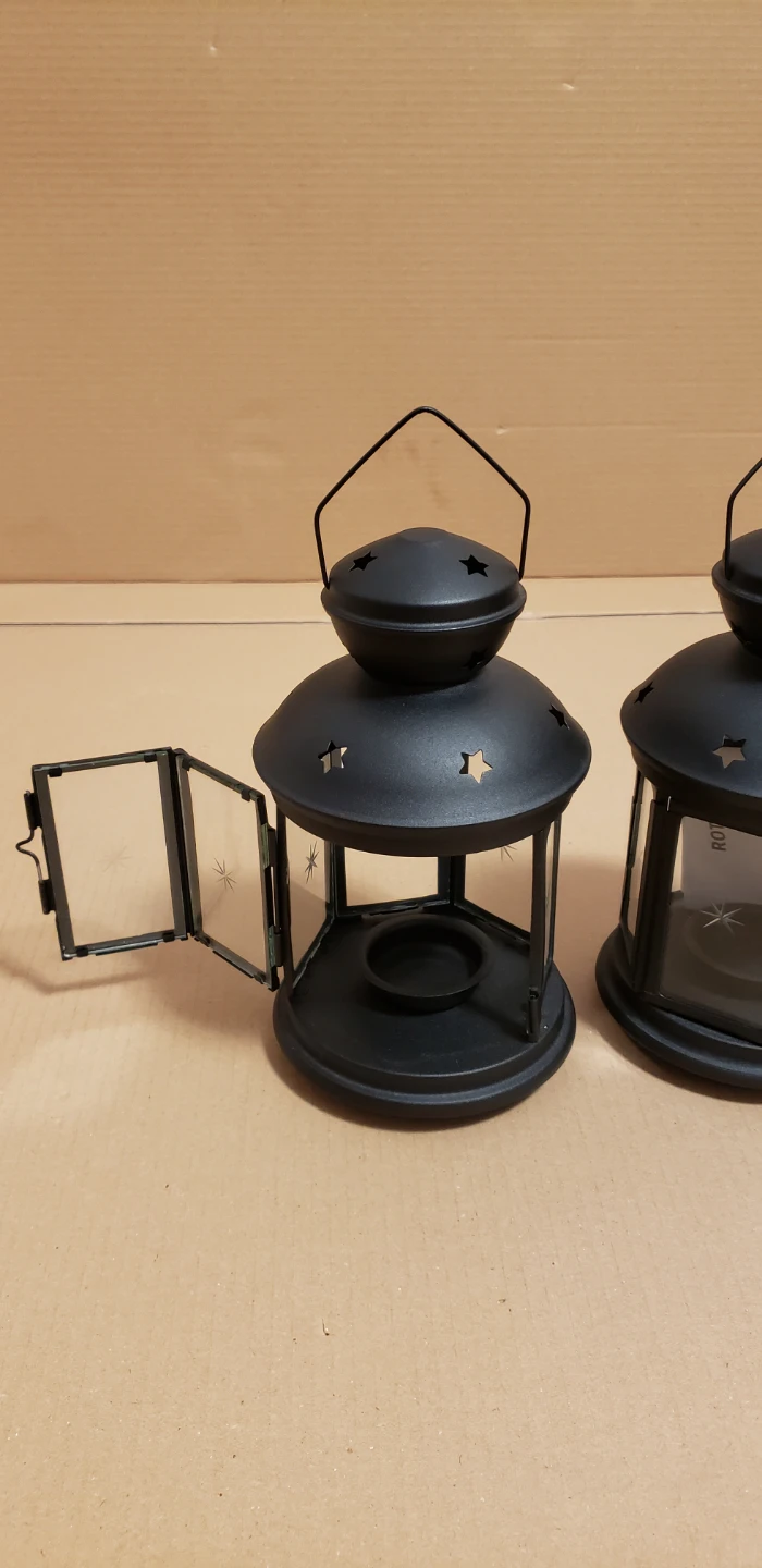 Set of 2 Black Metal Star Lanterns - photo 2