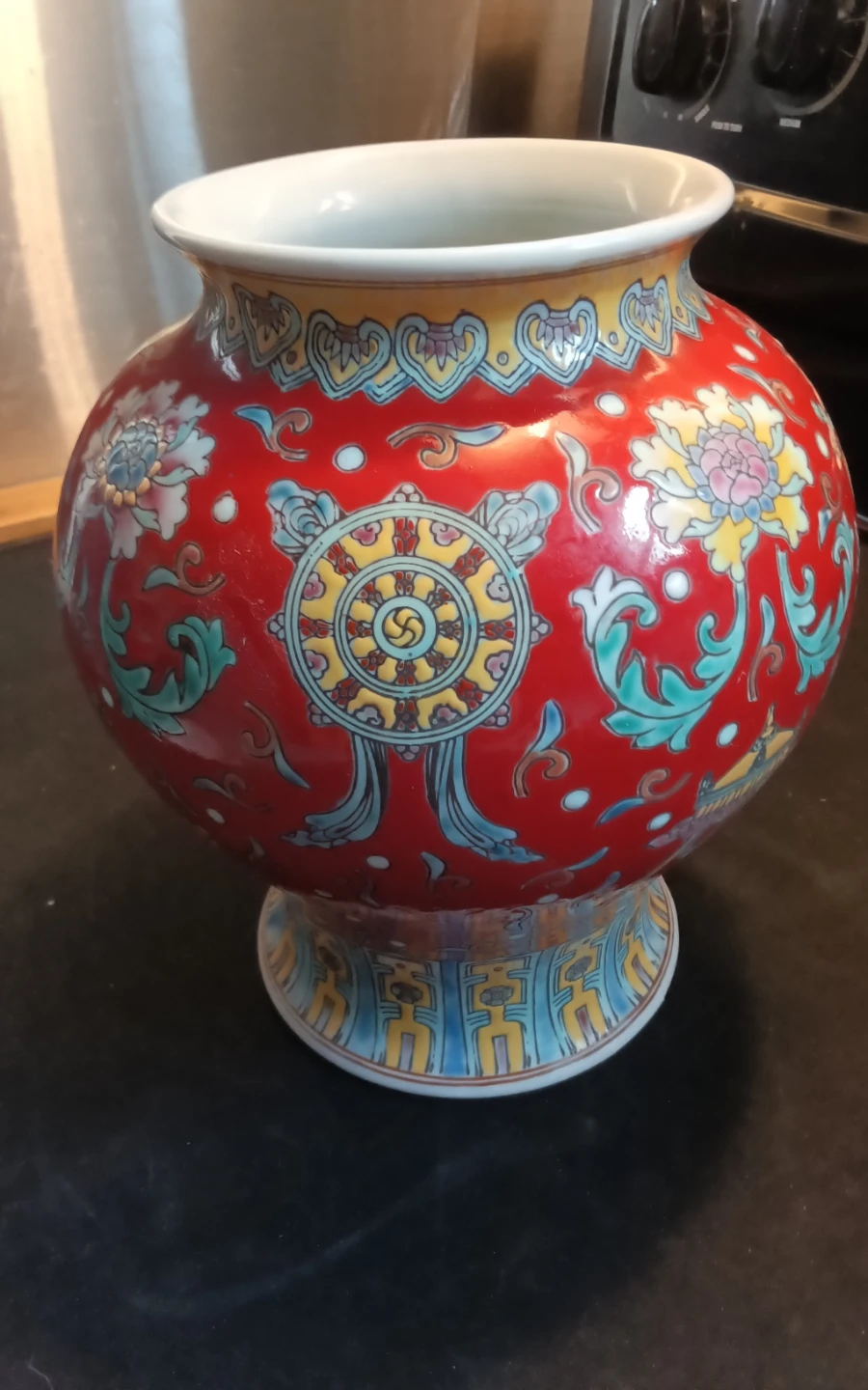 Ruby Red Chinese Famille Rose Porcelain Feng Shui Wealth - photo 4
