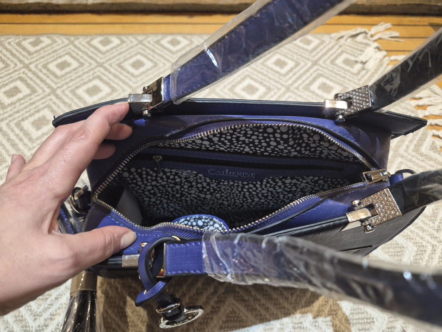 Catherine Malandrino Purple and Black Handbag - photo 2