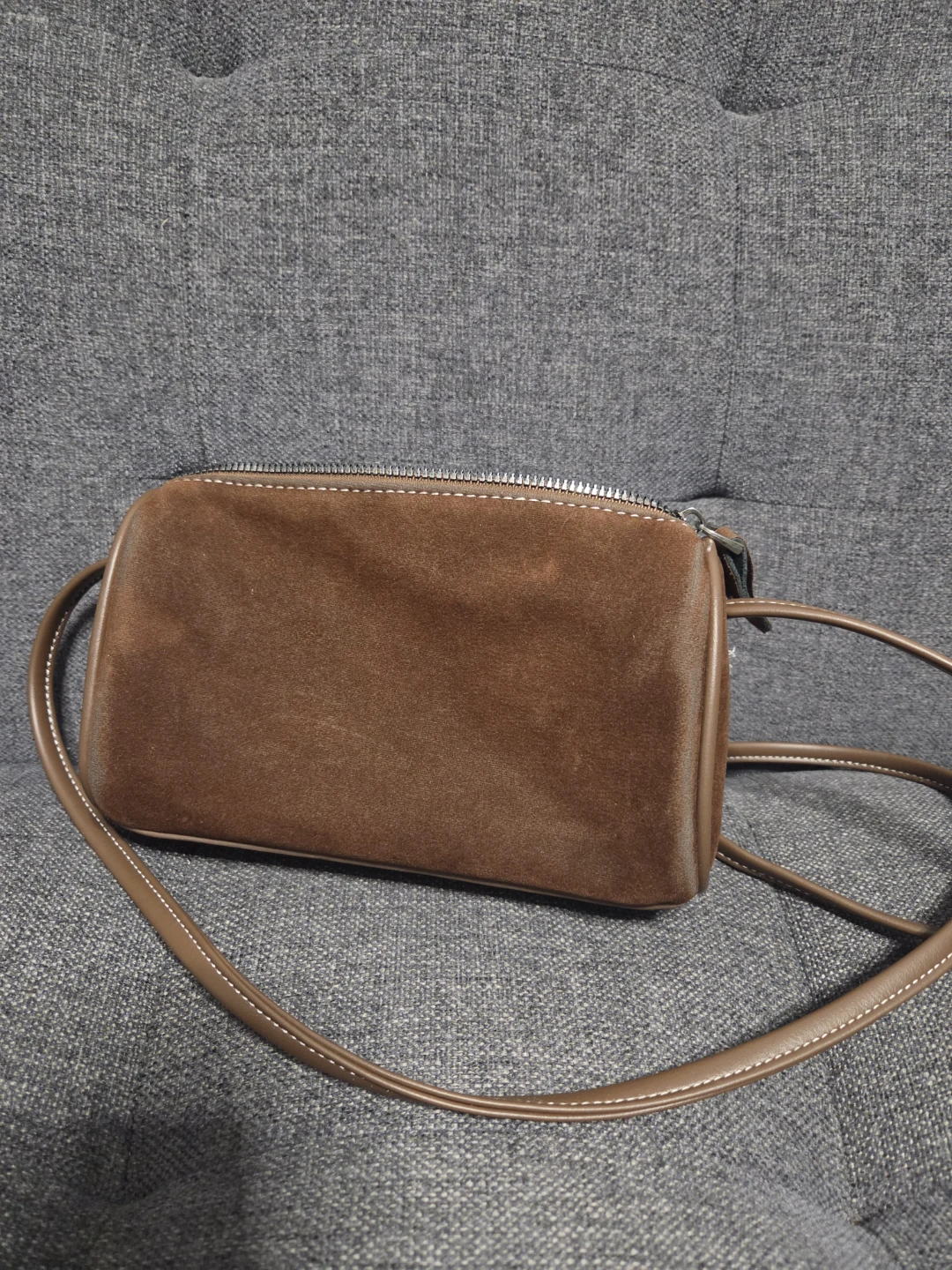 Brown Suede Crossbody Bag