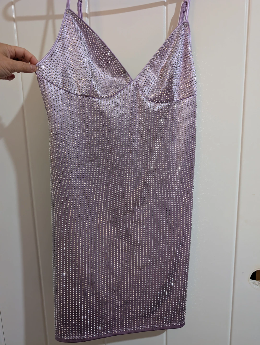 Lilac Rhinestone Mini Dress - photo 3