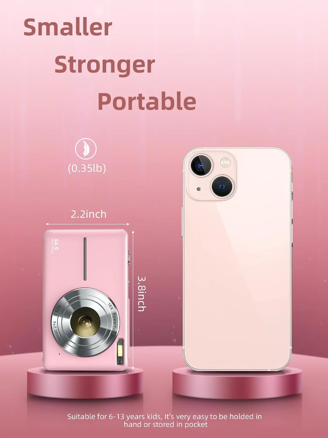 NEW 1080P with 32G Card Pink Digital Camera - photo 5