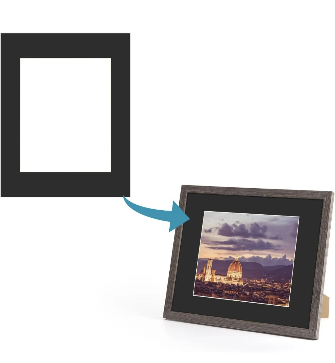 Pack of 12  Black 11"x14" Picture Frame Mats - photo 2