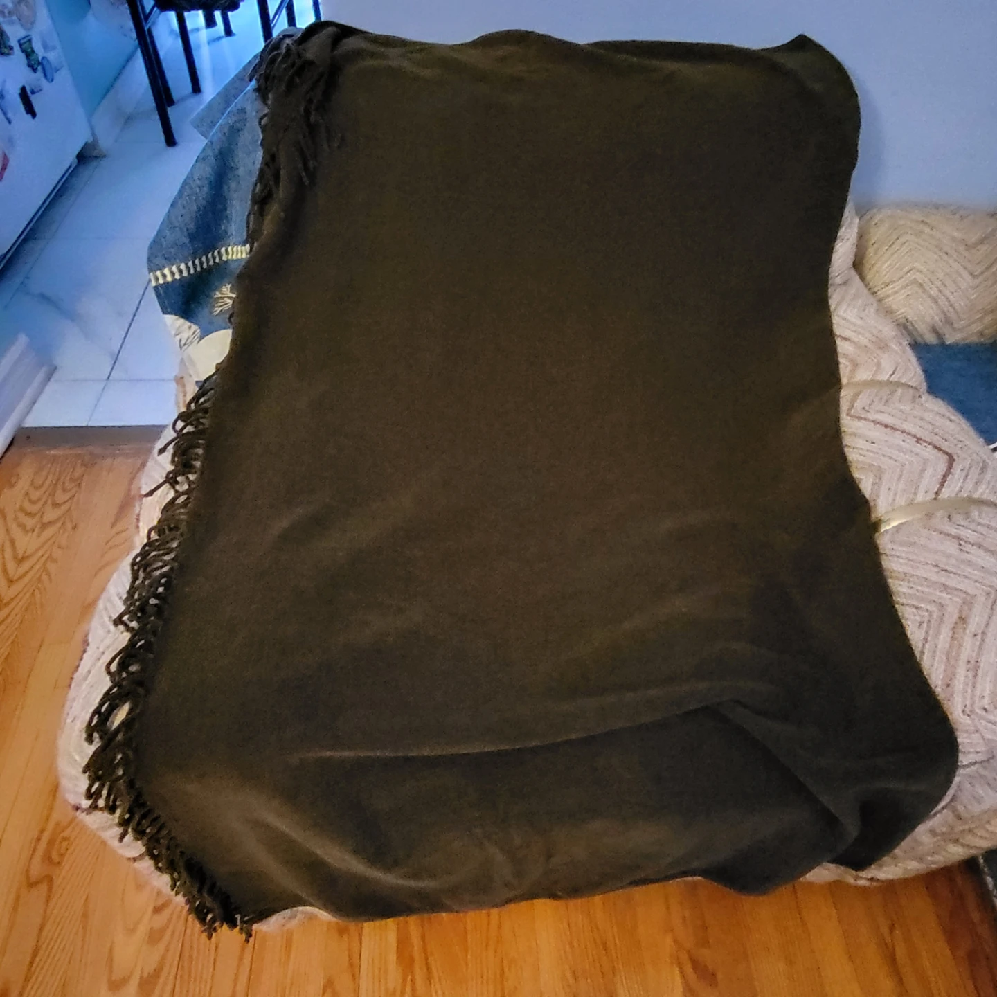 Dark Brown Fringe Throw Blanket