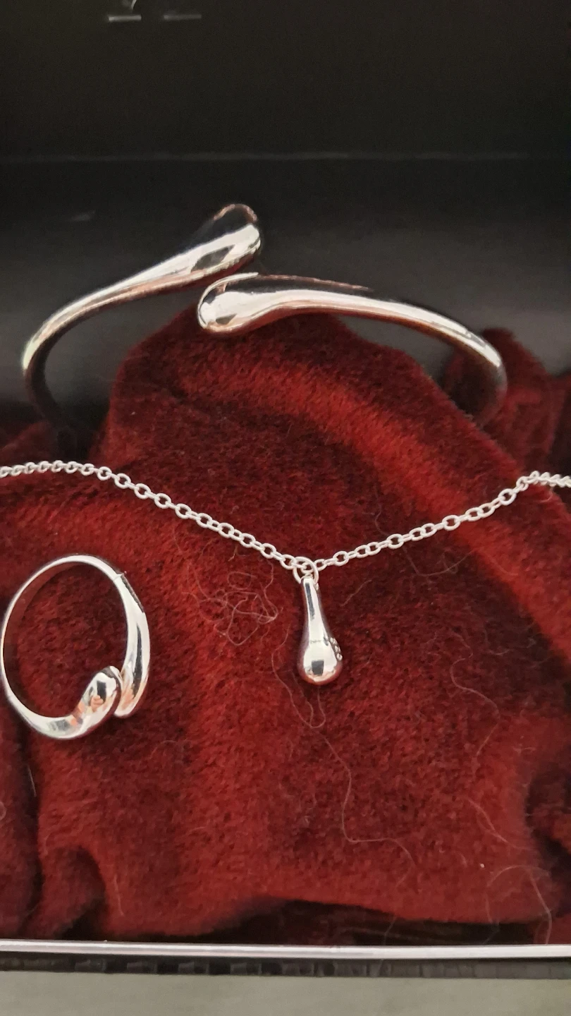 Silver Plated Teardrop Jewelry Set