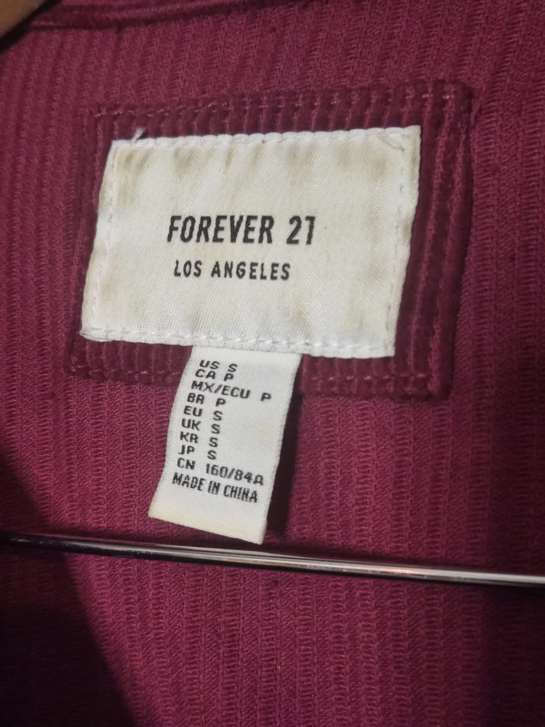 Forever 21 Corduroy Biker Jacket burgundy - photo 2