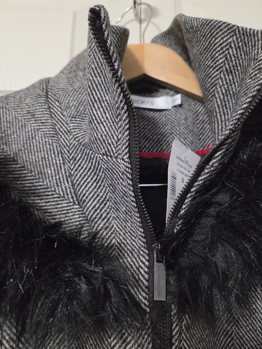 Ricki's Herringbone Coat with Faux Fur Hood - photo 2