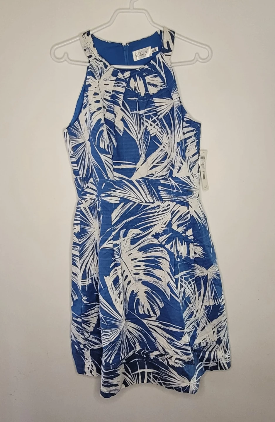 Eliza J Blue and White Tropical Dress size 10 - photo 2