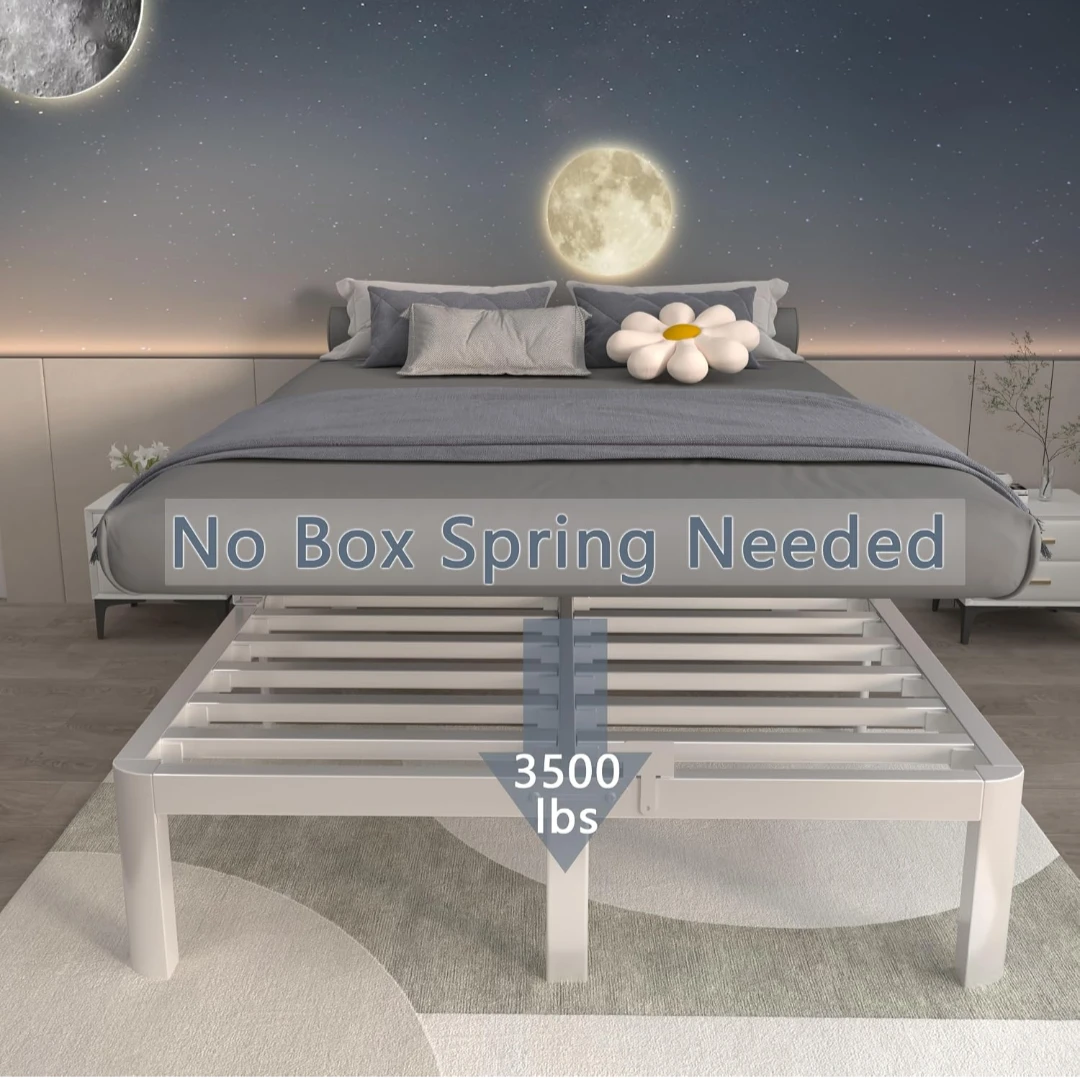 Queen Size Metal Bed Frame (white) - photo 4
