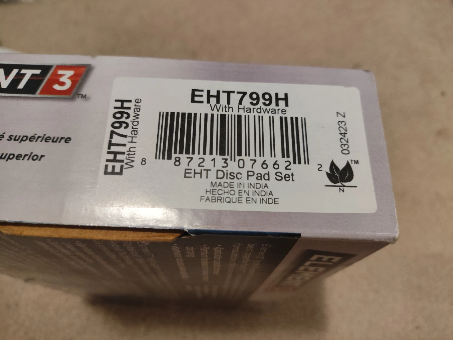 Raybestos Element3 EHT799H Brake Pad Set Toyota Tacoma Hilux