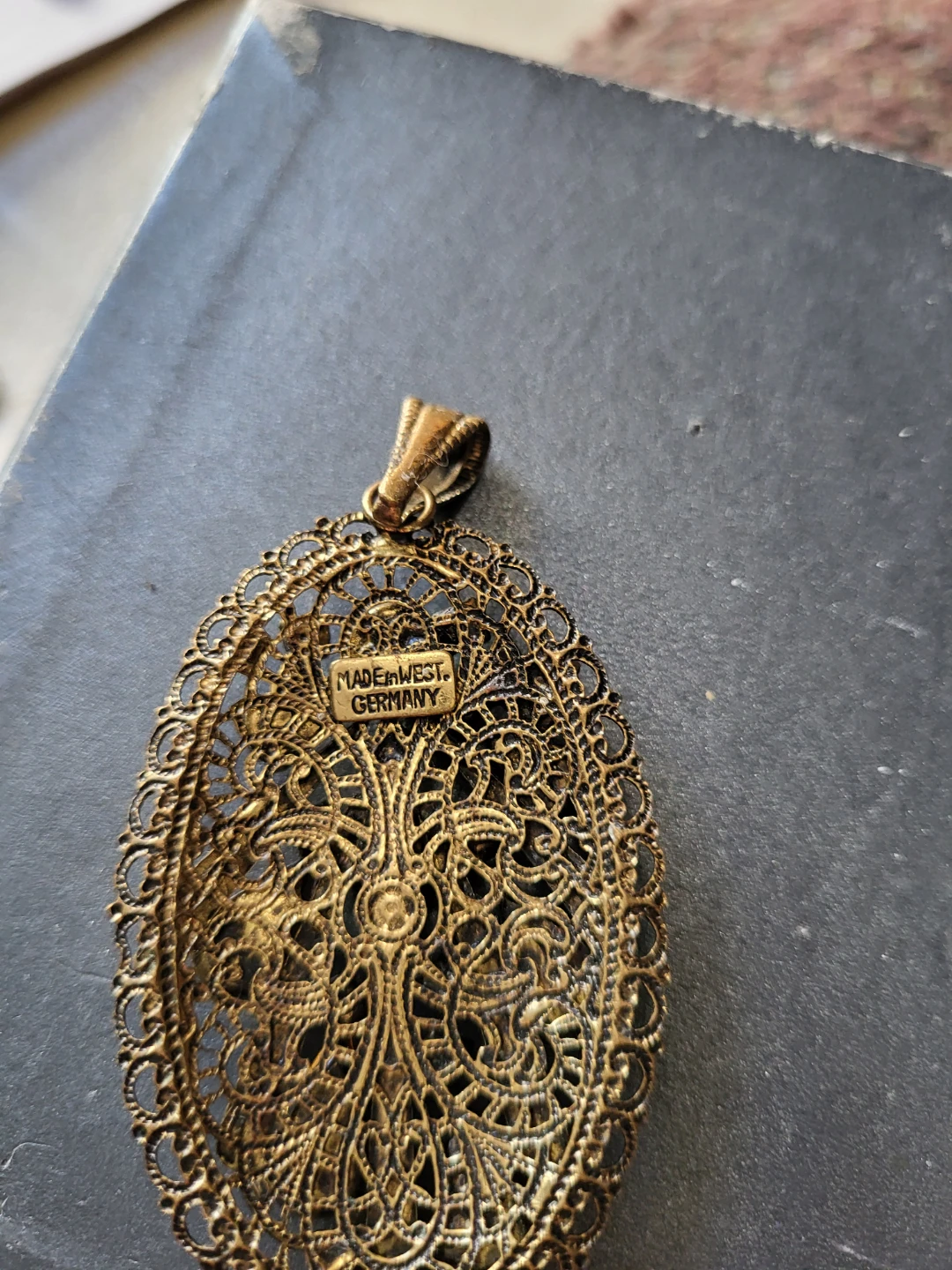 Vintage West Germany Filigree Pendant - photo 2