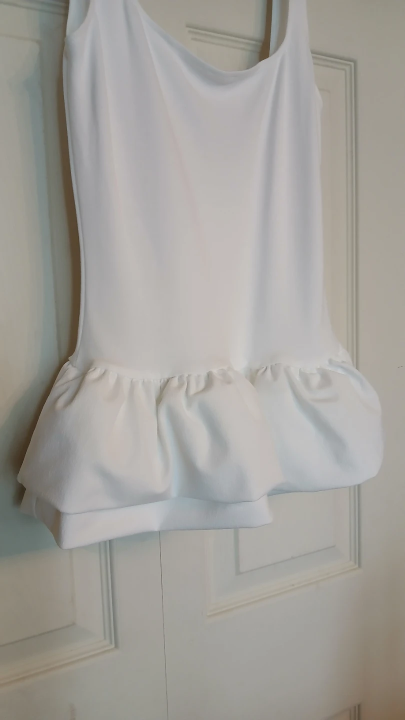 Zara white bubble hem sleeveless blouse size M - photo 4