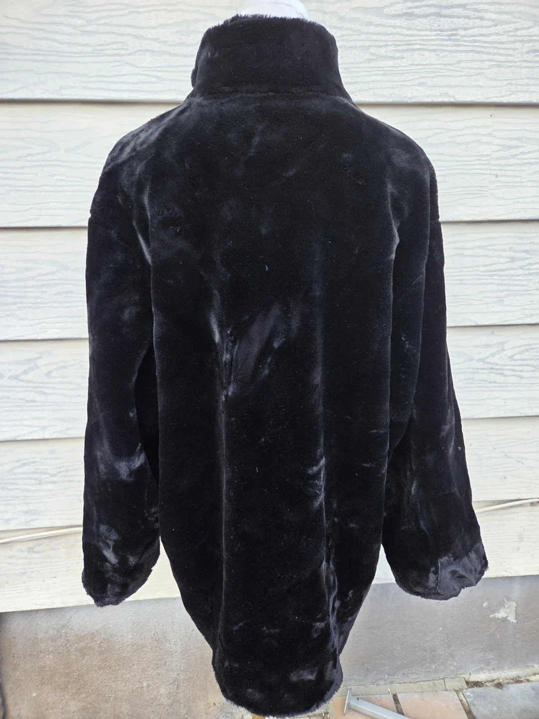 Black Reversible Faux Fur Jacket - photo 2
