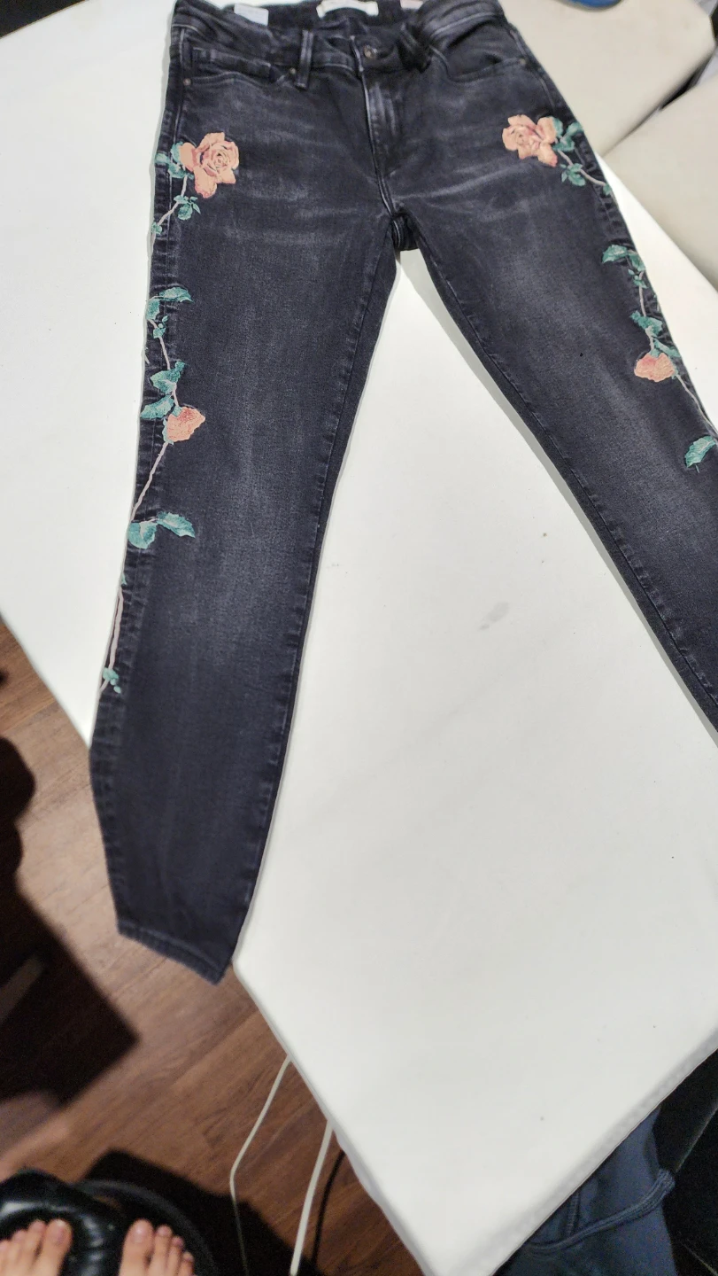 Mavi Jeans Co. Black Embroidered Rose Jeans