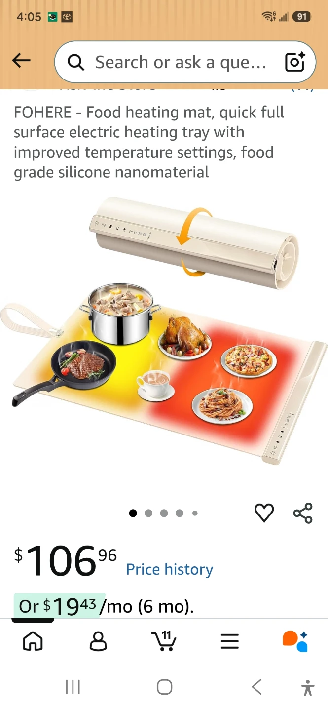 FOHERE Electric Food Warming Mat