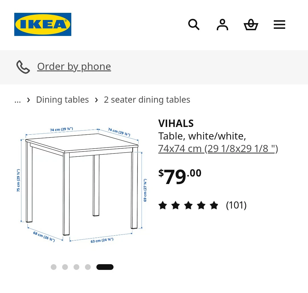 IKEA VIHALS white dining table - photo 2