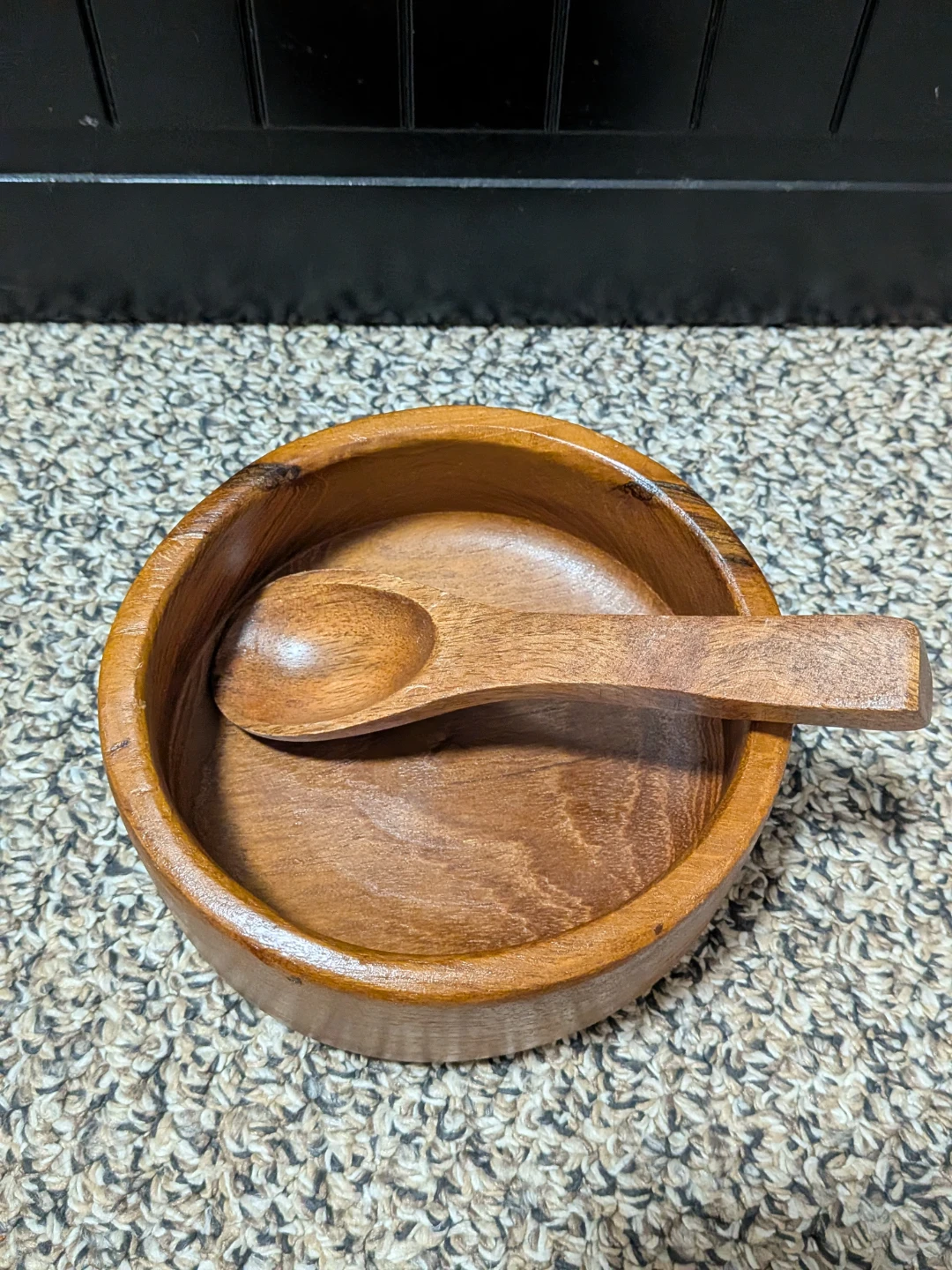 Small wood bowl with spoon - photo 2