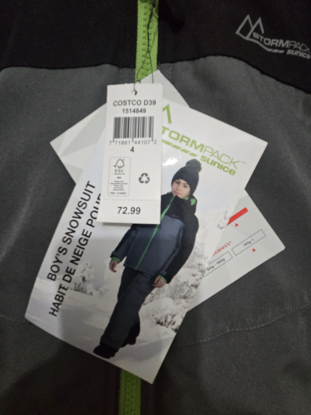 Stormpack Sunice Boys Snowsuit Size 4 - photo 2