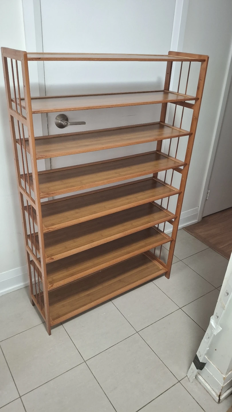 7-Tier Bamboo Shoe Rack shelf 79x25x125cm - photo 5