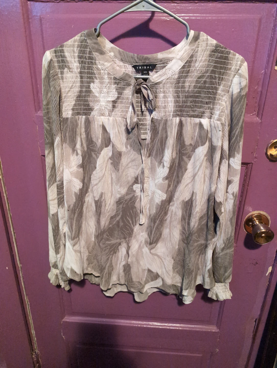Tribal Floral Long Sleeve Blouse